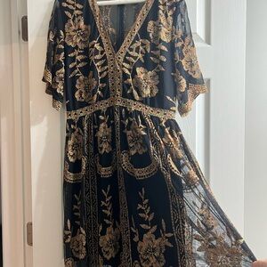 Altar’d State Black Floral Embroidered Dress